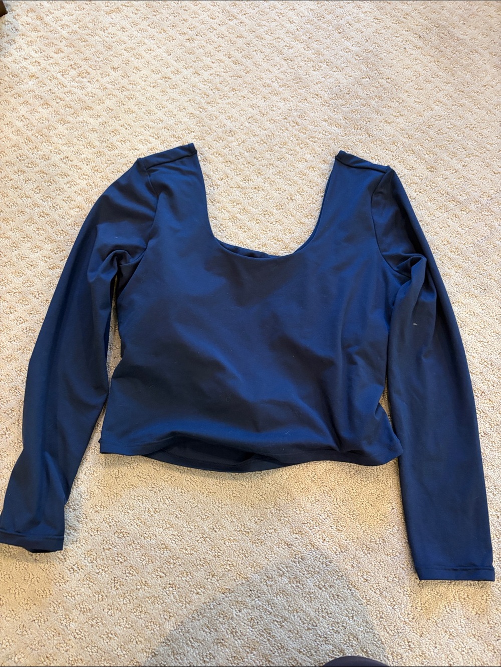 Fabletics Deep Navy Scoop-Back Long Sleeve Top